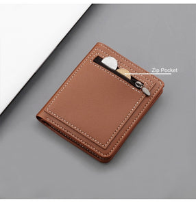 Men's Small Vertical Wallets with Zipper