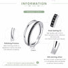 Double Circle Sterling Silver Ring - Black Clear CZ Stackable Women's Fine Jewelry