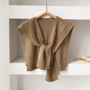Korean Style Knitted Shawl - Summer Air Conditioning Neck Cape for Women