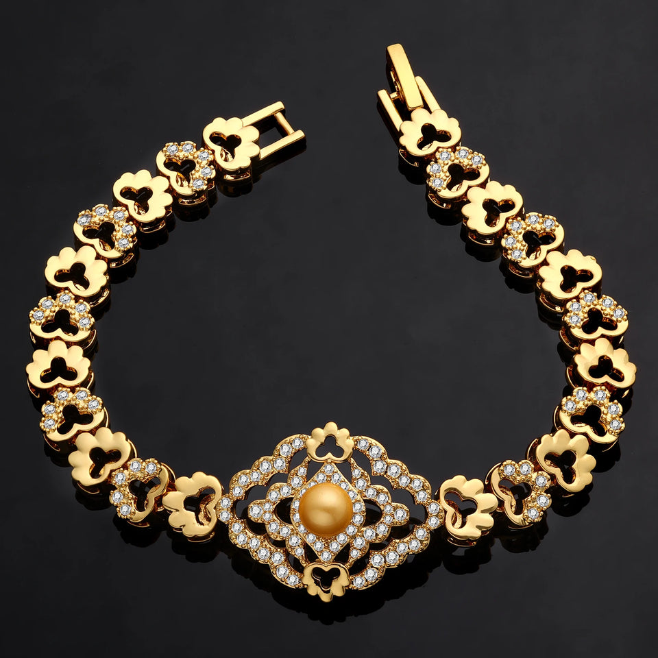 4 Pcs Golden Bridal Jewelry Set