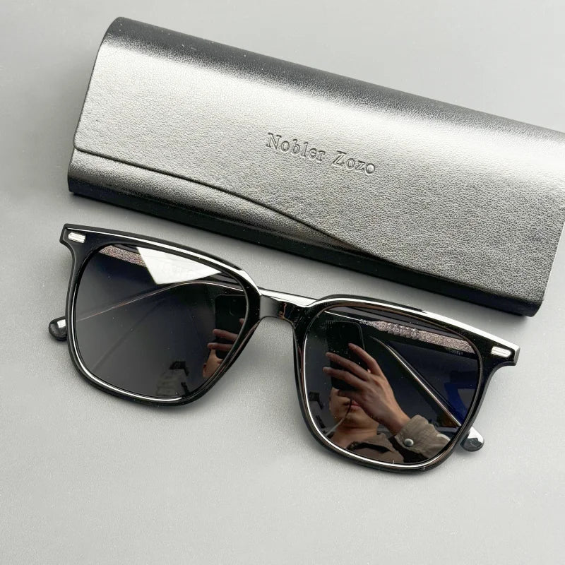 Retro Brown Square Sunglasses - Outdoor UV Protection & Prescription Ready
