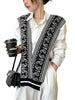 Women's Cotton Paisley Stole - Small Square Shawl with Striped Accents