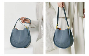 Large Capacity Bucket Bag for Women - Soft Leather Crossbody with Saddle Style