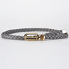 0.8cm Thin Braided PU Leather Belt - Women's Pin Buckle Waistband 110cm