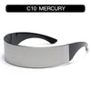 Cyber Punk Rimless Sunglasses - Y2K Futuristic Wrap-Around for Women