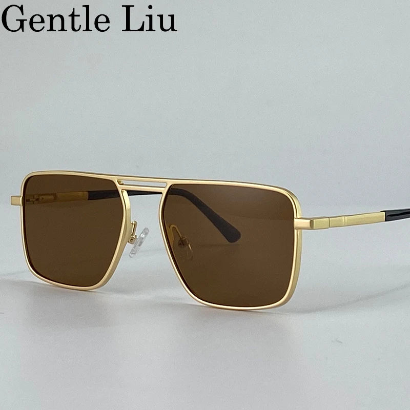 Steampunk Driving Sunglasses - Oversized Square Punk Design with UV400 Protection