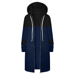 Y2K Long Sleeve Hoodie for Women - Versatile Color Block Zip Sweatshirt