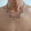 Unisex Punk Stud Necklace - Hip Hop Choker with Pendant