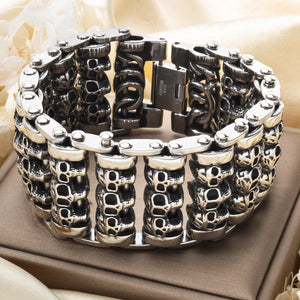 Gothic Punk Skull Bracelet - Trendy Stainless-Steel Bangle