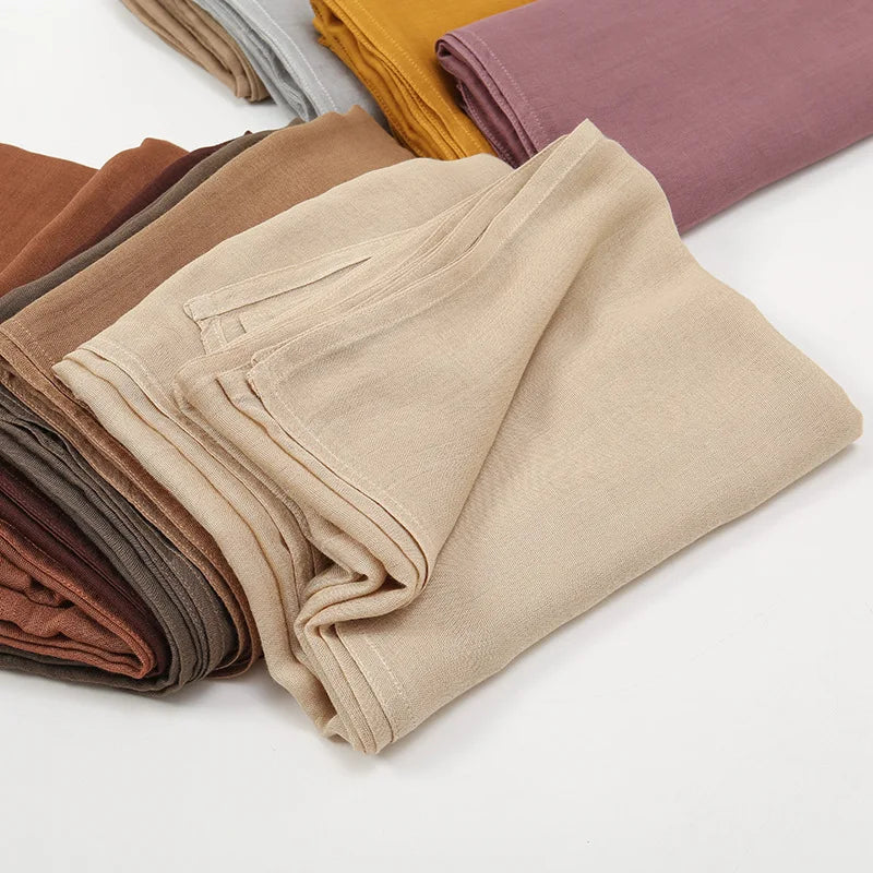 Premium Cotton Rayon Modal Hijab - Large 190x85cm Islamic Headscarf for Women