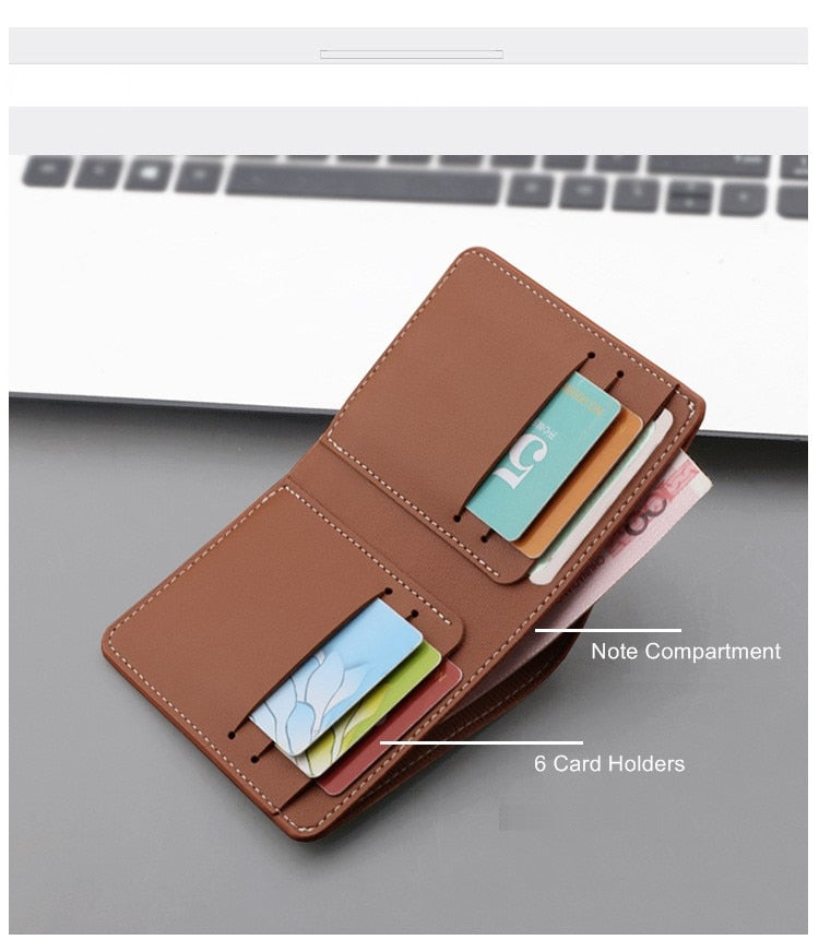 Men's Small Vertical Wallets with Zipper