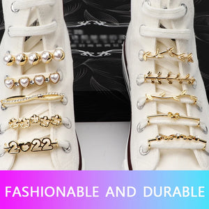 Luxury Pearl Shoe Charm - Vintage Rhinestone Shoelace Buckle Accessory