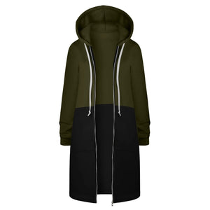 Y2K Long Sleeve Hoodie for Women - Versatile Color Block Zip Sweatshirt
