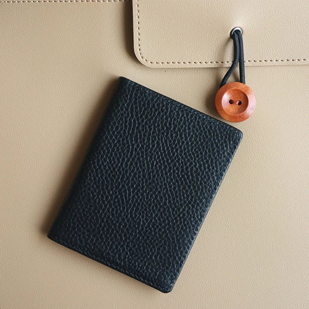 Custom Engraved Leather Card Holder - Personalized Business Wallet for Men
