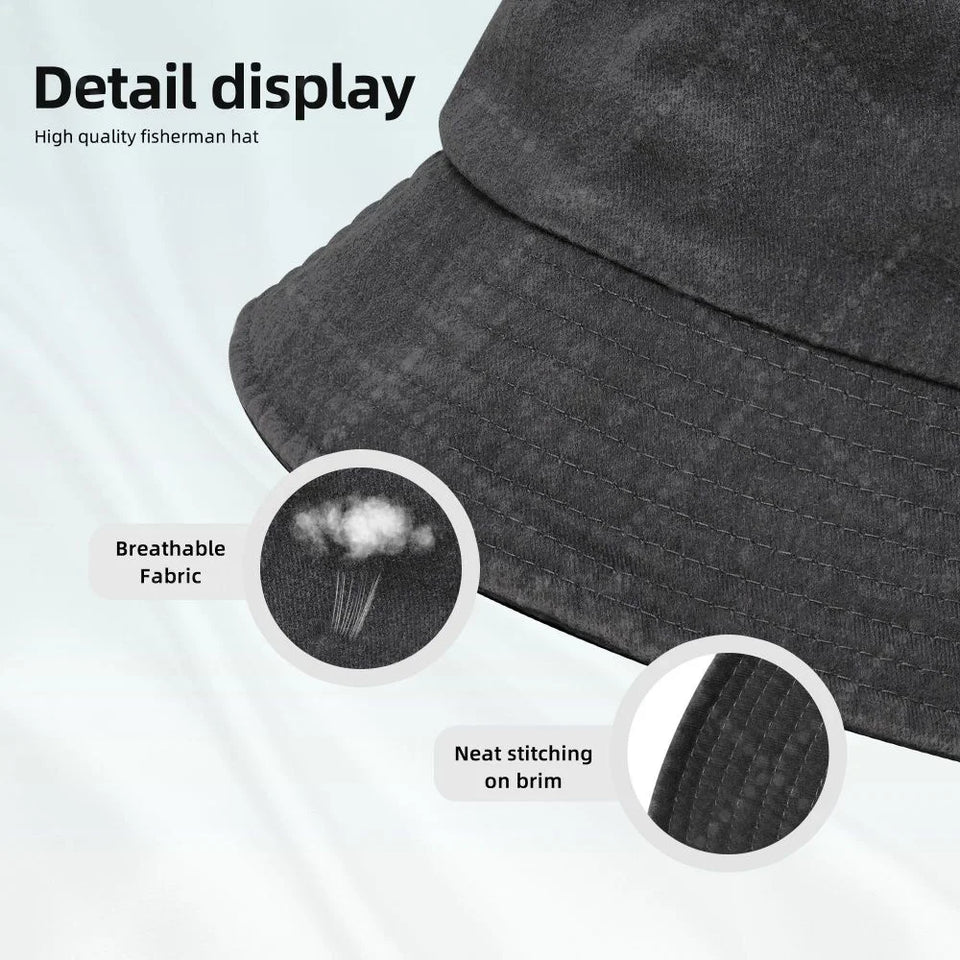 Unisex Viking Bucket Hat - Adjustable Cotton Sun Hat for Beach & Travel