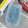 Real Rex Rabbit Fur Scarf - Women's Handmade Knit Cowl & Headband for Winter