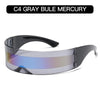 Cyber Punk Rimless Sunglasses - Y2K Futuristic Wrap-Around for Women