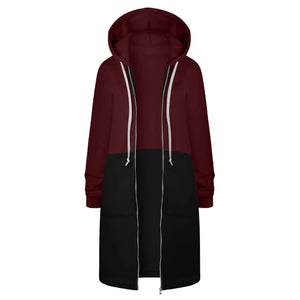 Y2K Long Sleeve Hoodie for Women - Versatile Color Block Zip Sweatshirt