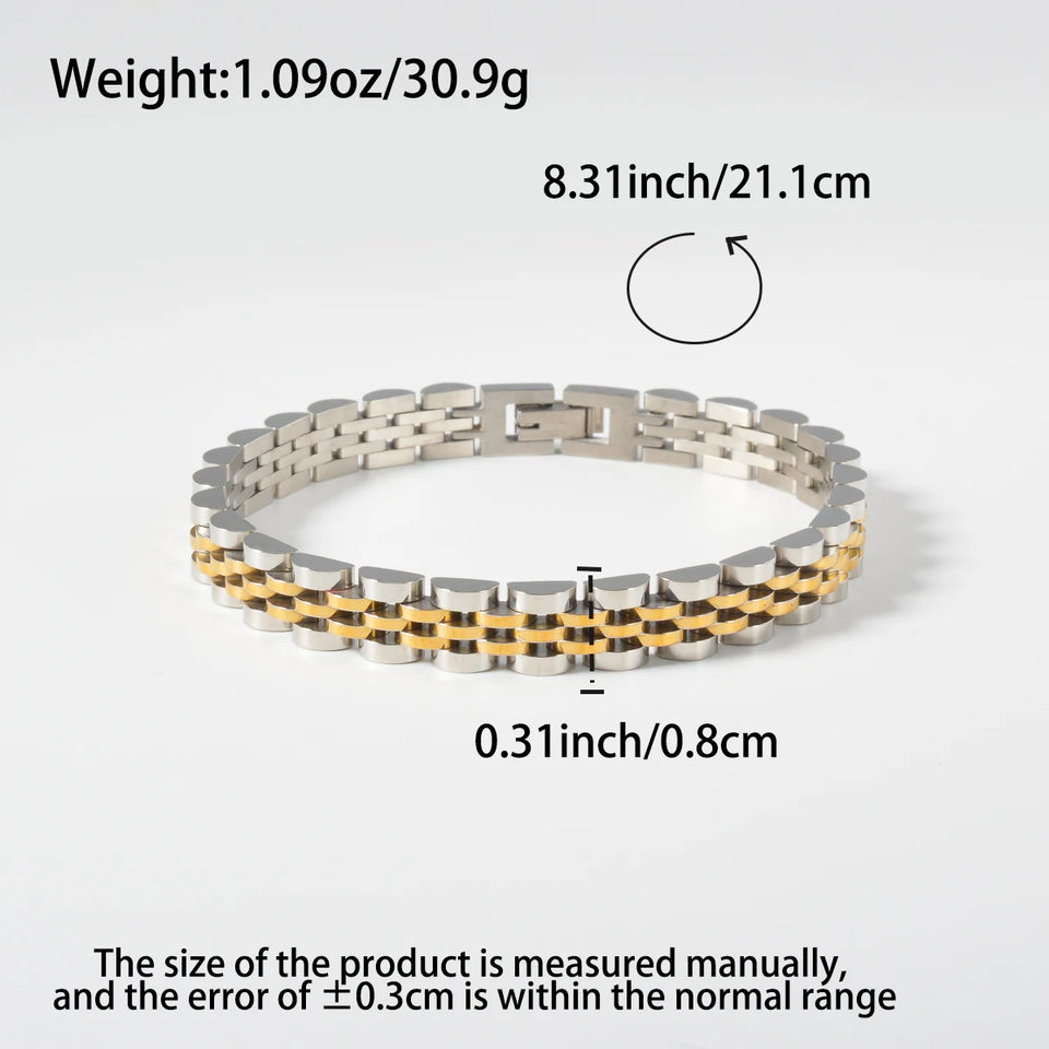 Stainless Steel Couple Bracelet - Vintage Design in Multiple Sizes & Colors