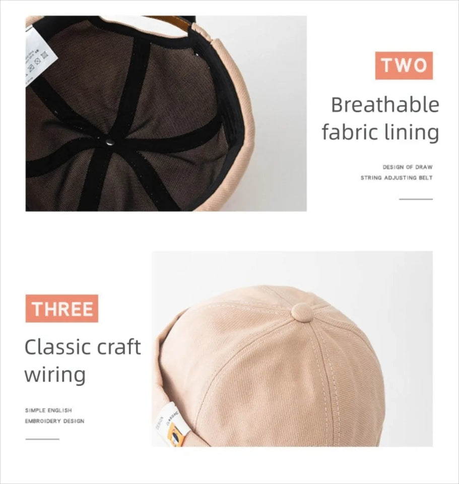 Casual Sailor Cap - Retro Adjustable Brimless Hat for Men & Women