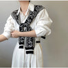 Women's Cotton Paisley Stole - Small Square Shawl with Striped Accents