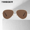 Oversized Aviator Sunglasses - Polarized Retro Design for Men & Women