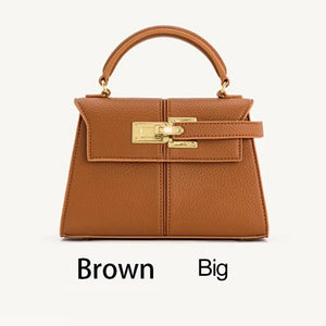 Trapezoidal Leather Handbag for Women - Versatile Tote Style