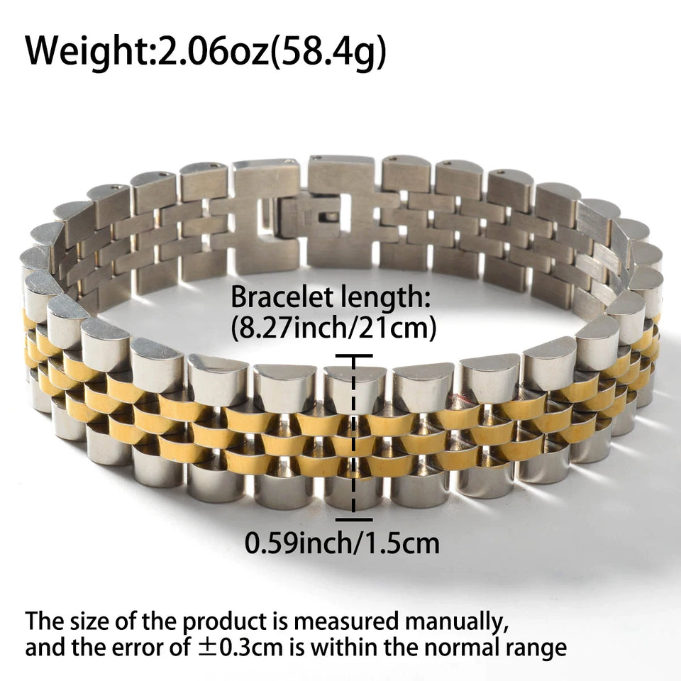Stainless Steel Couple Bracelet - Vintage Design in Multiple Sizes & Colors