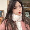 Real Rex Rabbit Fur Scarf - Women's Handmade Knit Cowl & Headband for Winter