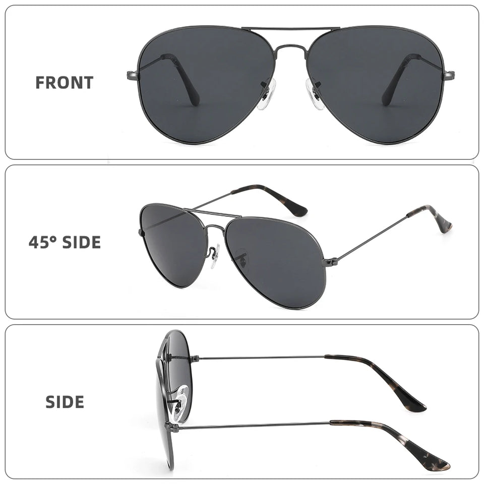 Oversized Aviator Sunglasses - Polarized Retro Design for Men & Women