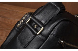 Leather Messenger Bag - Casual Crossbody with Zipper Design