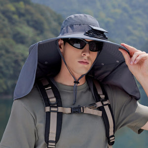 Solar-Powered Fan Hat - Outdoor Cooling Cap with Adjustable Brim & UV Protection