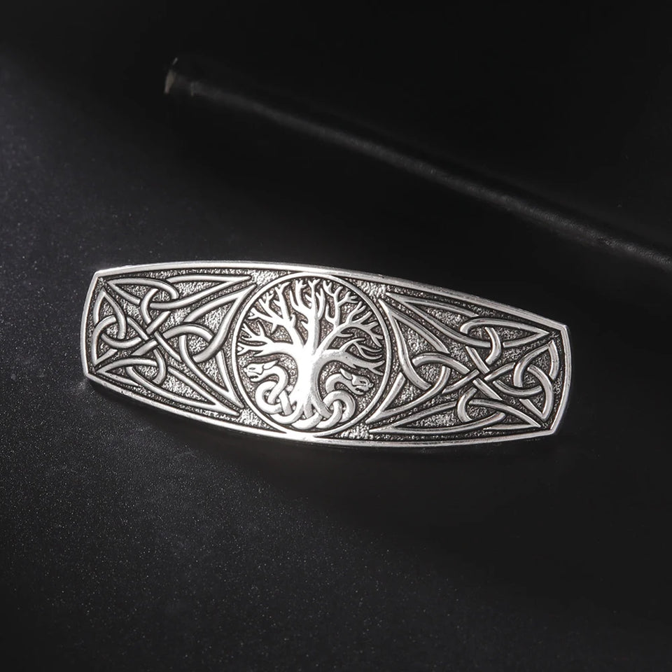 Vintage Celtic Tree of Life Hair Clips - Wicca Flower Barrettes for Women