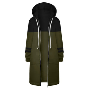 Y2K Long Sleeve Hoodie for Women - Versatile Color Block Zip Sweatshirt
