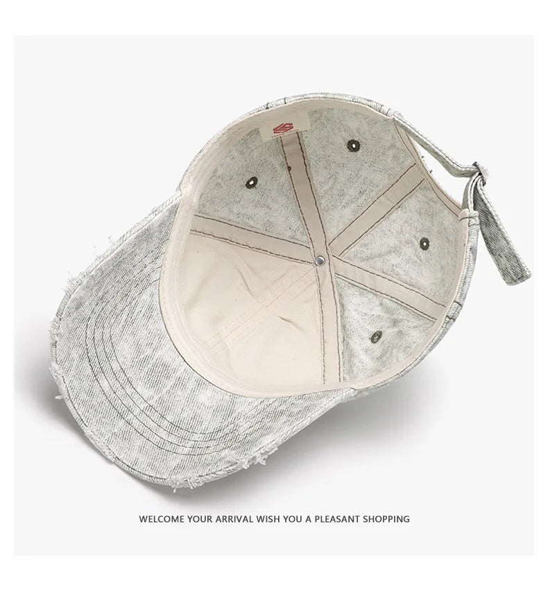 Soft Washed Cotton Baseball Cap - Unisex Adjustable Breathable Design for Daily Wear
