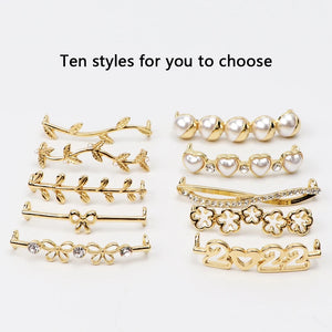 Luxury Pearl Shoe Charm - Vintage Rhinestone Shoelace Buckle Accessory