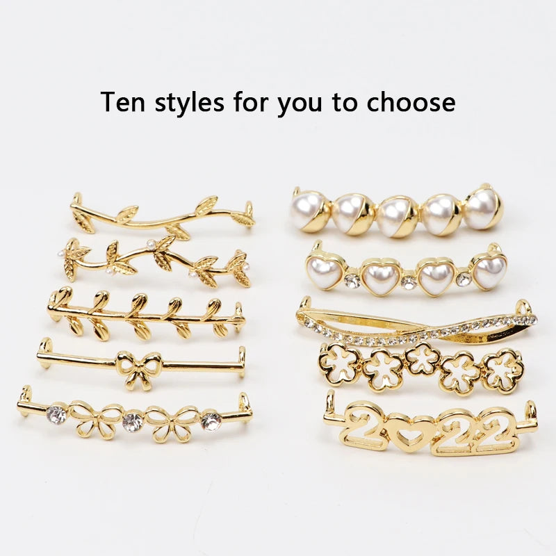 Luxury Pearl Shoe Charm - Vintage Rhinestone Shoelace Buckle Accessory