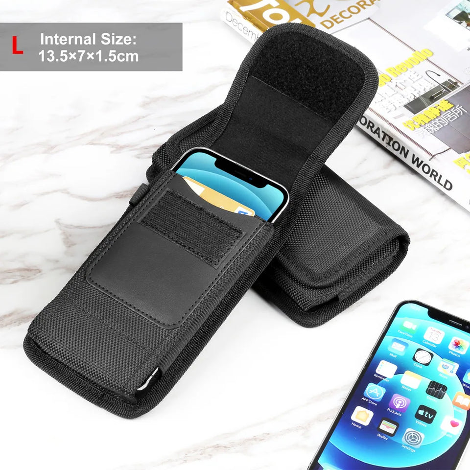 Large Phone Belt Case - Nylon Holster Pouch for 4.7-6.8 Inch Smartphones