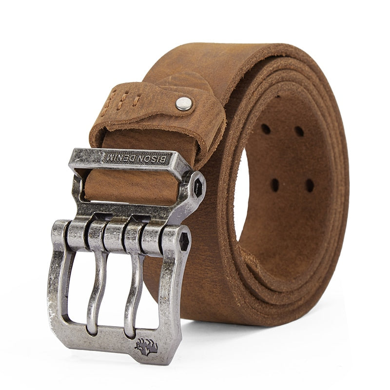 BISONDENIM Men's Genuine Leather Pin Buckle Belts – Inclusive Accessory