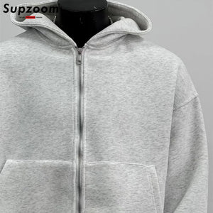Supzoom Cotton Hoodie with Backpack Design - Loose Fit American Style for Fall/Winter