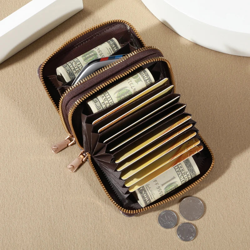 Vintage Faux Leather Women's Wallet - Fashionable Card Holder with Coin Purse