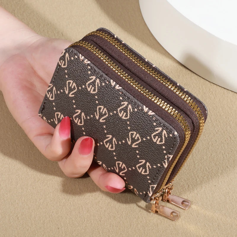 Vintage Faux Leather Women's Wallet - Fashionable Card Holder with Coin Purse