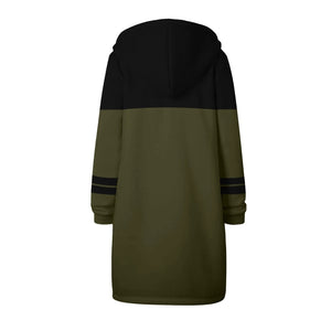 Y2K Long Sleeve Hoodie for Women - Versatile Color Block Zip Sweatshirt