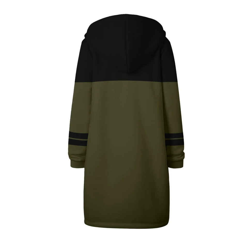 Y2K Long Sleeve Hoodie for Women - Versatile Color Block Zip Sweatshirt