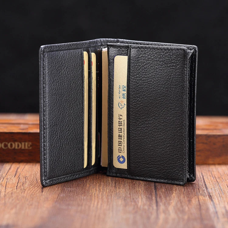 Business Card Holder - Genuine Leather Credit Card Wallet & ID Organizer