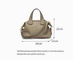Women's Natural Leather Crossbody Bag - Premium Cowhide Large Capacity Design