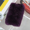Real Rex Rabbit Fur Scarf - Women's Handmade Knit Cowl & Headband for Winter