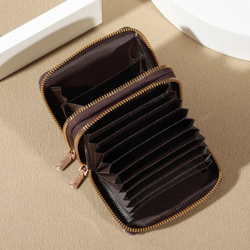 Vintage Faux Leather Women's Wallet - Fashionable Card Holder with Coin Purse