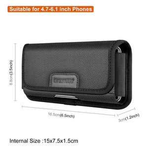 Large Phone Belt Case - Nylon Holster Pouch for 4.7-6.8 Inch Smartphones