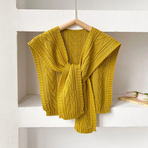 Korean Style Knitted Shawl - Summer Air Conditioning Neck Cape for Women